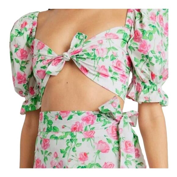 NWT Hill House The Isabella Top in Pink Roses XS - Picture 2 of 15